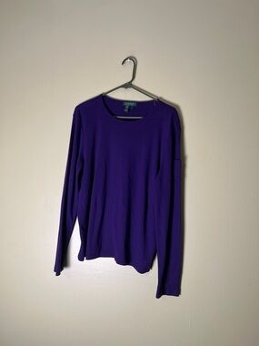 Lauren Ralph Lauren Purple Long Sleeve Crewneck Tee